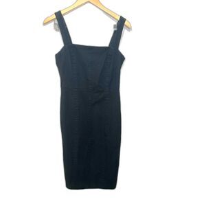 Banana Republic Black Denim Fitted Dress Pinup Retro Vintage Style Size 8
